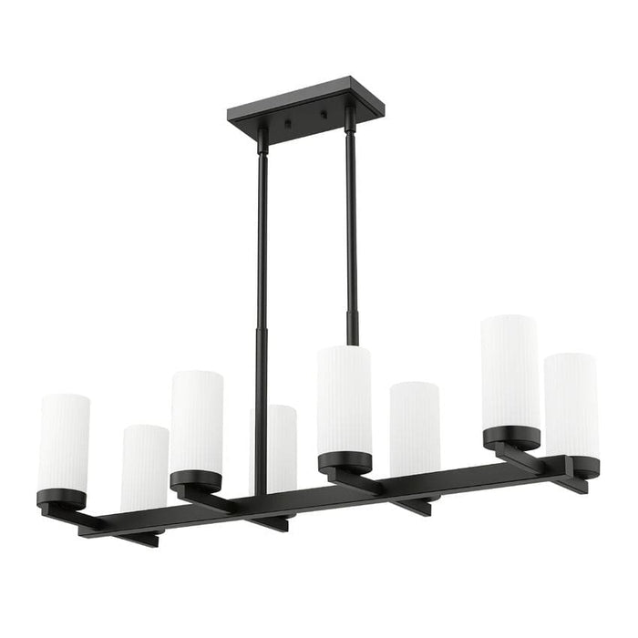 Z-Lite Danica Linear Chandelier Matte Black 8 Light 3044-8L-MB | theLightShop