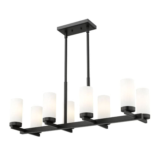 Z-Lite Danica Linear Chandelier Matte Black 8 Light 3044-8L-MB | theLightShop
