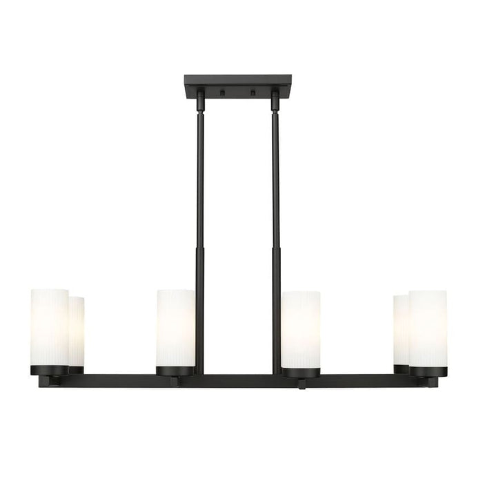 Z-Lite Danica Linear Chandelier Matte Black 8 Light 3044-8L-MB | theLightShop