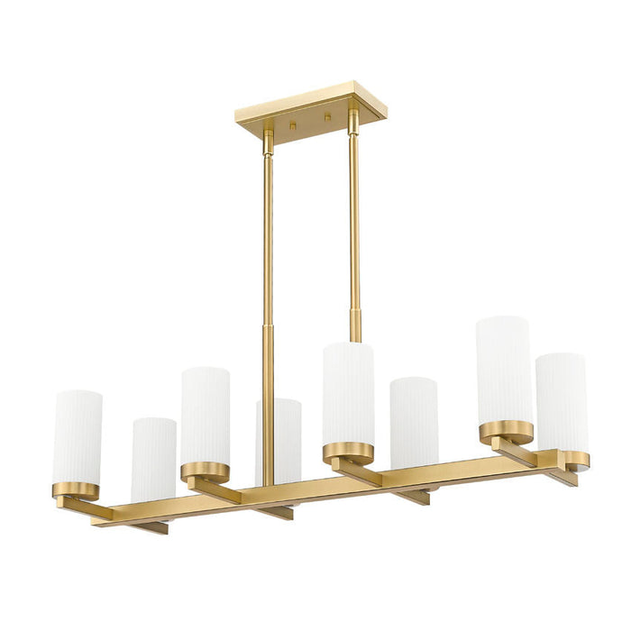 Z-Lite Danica Linear Chandelier Modern Gold 8 Light 3044-8L-MGLD | theLightShop