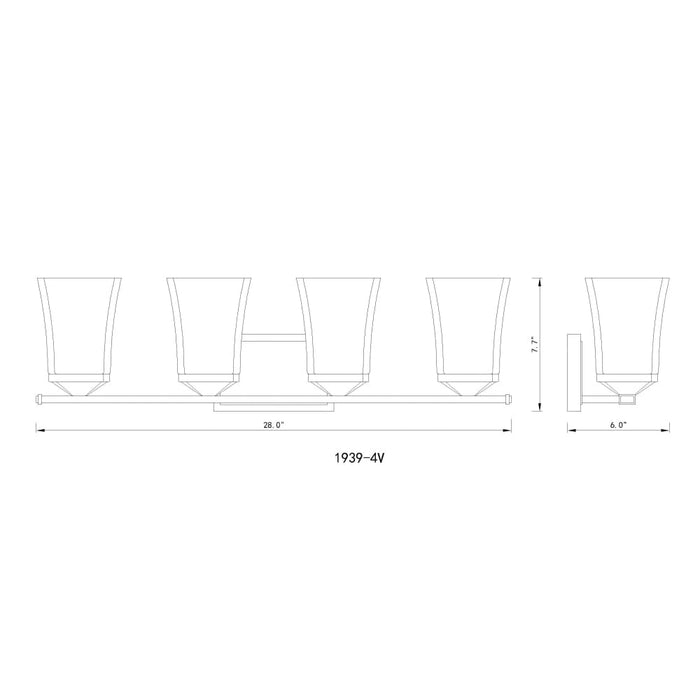 Z-Lite Darcy Chrome 4 Light Vanity 1939-4V-CH | theLightShop