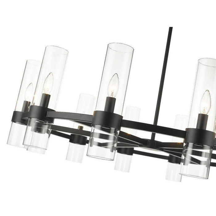 Z-Lite Datus Matte Black Chandelier 4008-12MB | theLightShop
