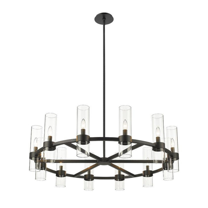 Z-Lite Datus Matte Black Chandelier 4008-12MB | theLightShop