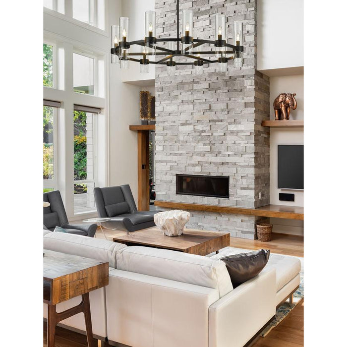 Z-Lite Datus Matte Black Chandelier 4008-12MB | theLightShop