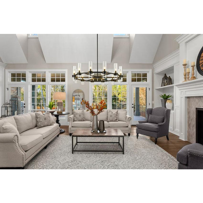 Z-Lite Datus Matte Black Chandelier 4008-12MB | theLightShop