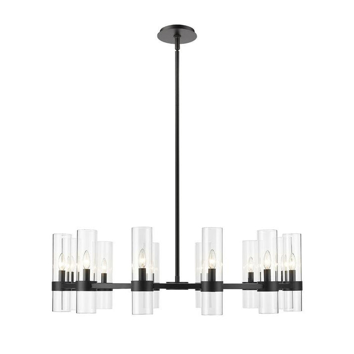 Z-Lite Datus Matte Black Chandelier 4008-12MB | theLightShop