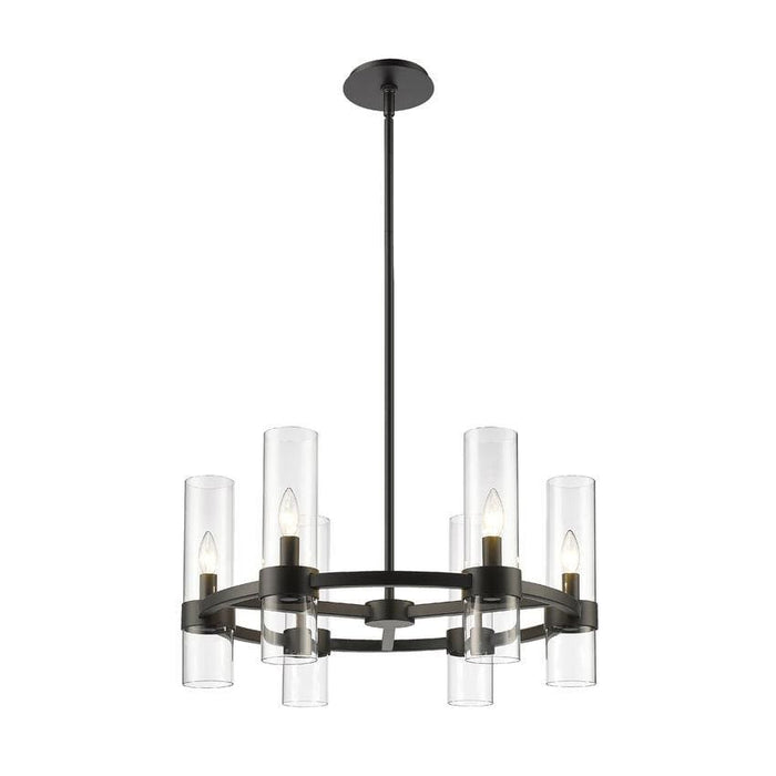 Z-Lite Datus Matte Black Chandelier 4008-6MB | theLightShop