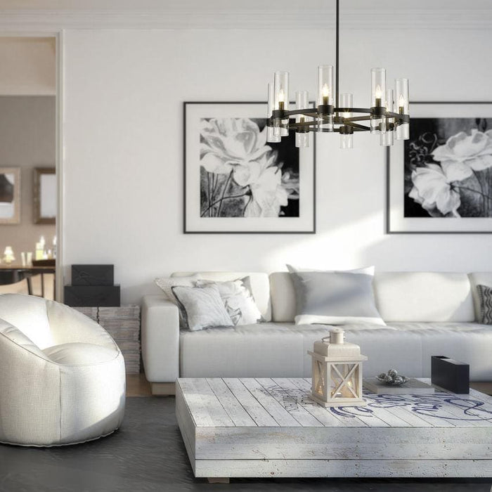 Z-Lite Datus Matte Black Chandelier 4008-8MB | theLightShop