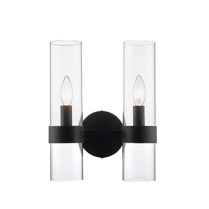 Z-Lite Datus Matte Black Wall Sconce 4008-2S-MB | theLightShop