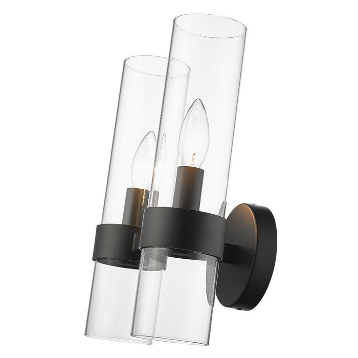 Z-Lite Datus Matte Black Wall Sconce 4008-2S-MB | theLightShop