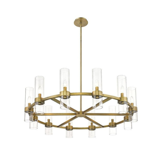 Z-Lite Datus Rubbed Brass Chandelier 4008-12RB | theLightShop