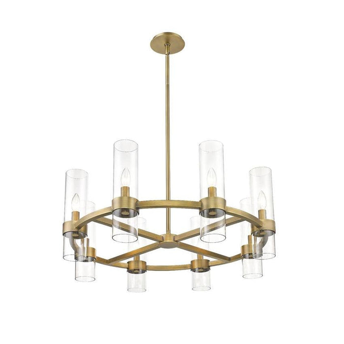 Z-Lite Datus Rubbed Brass Chandelier 4008-8RB | theLightShop