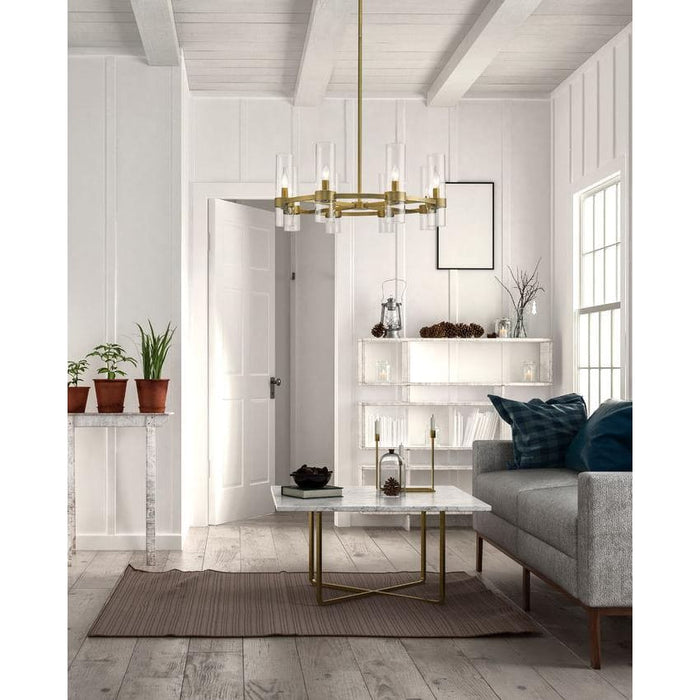 Z-Lite Datus Rubbed Brass Chandelier 4008-8RB | theLightShop