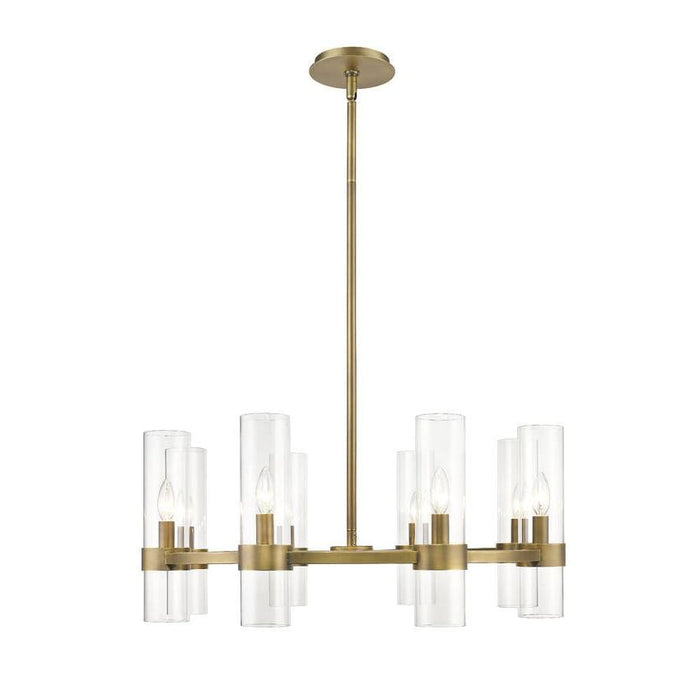 Z-Lite Datus Rubbed Brass Chandelier 4008-8RB | theLightShop