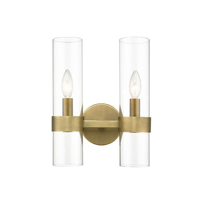 Z-Lite Datus Rubbed Brass Wall Sconce 4008-2S-RB | theLightShop