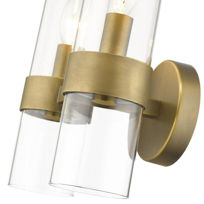 Z-Lite Datus Rubbed Brass Wall Sconce 4008-2S-RB | theLightShop