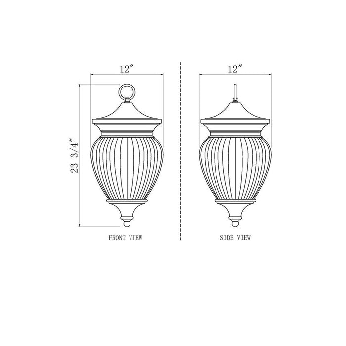 Z-Lite Davina Outdoor Pendant Black 4 Light 5016CHB-BK | theLightShop