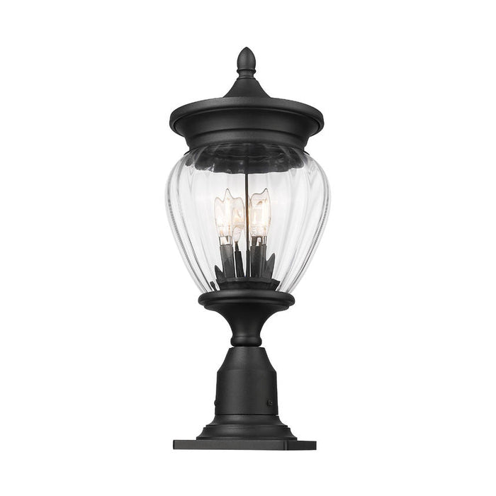 Z-Lite Davina Outdoor Pier Mounted Fixture Black 3 Light 5016PHMR-533PM-BK | theLightShop