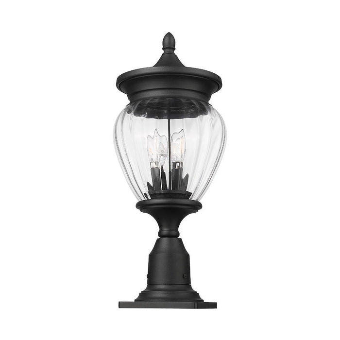 Z-Lite Davina Outdoor Pier Mounted Fixture Black 3 Light 5016PHMR-533PM-BK | theLightShop