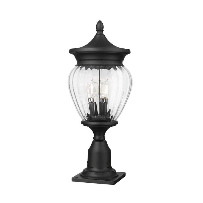 Z-Lite Davina Outdoor Pier Mounted Fixture Black 3 Light 5016PHMR-533PM-BK | theLightShop
