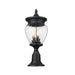 Z-Lite Davina Outdoor Pier Mounted Fixture Black 3 Light 5016PHMR-553PM-BK | theLightShop
