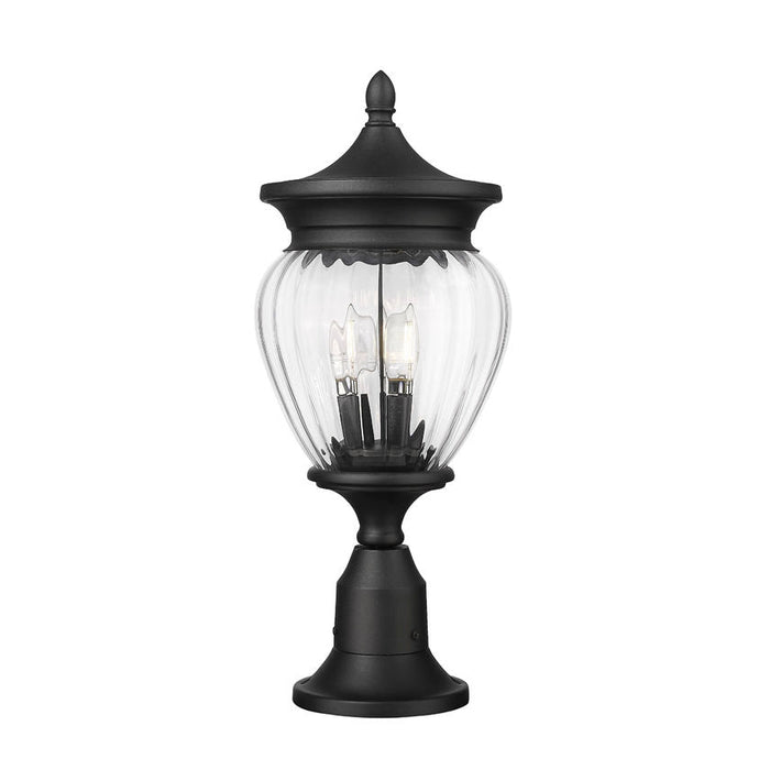 Z-Lite Davina Outdoor Pier Mounted Fixture Black 3 Light 5016PHMR-553PM-BK | theLightShop