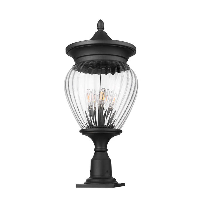 Z-Lite Davina Outdoor Pier Mounted Fixture Black 4 Light 5016PHBR-533PM-BK | theLightShop