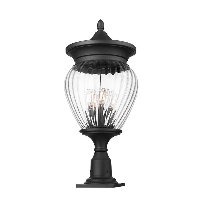 Z-Lite Davina Outdoor Pier Mounted Fixture Black 4 Light 5016PHBR-533PM-BK | theLightShop