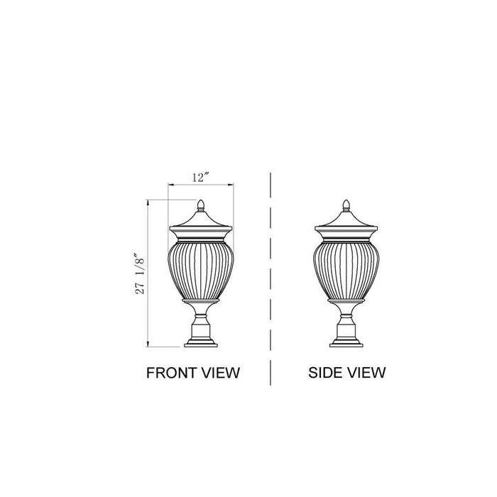 Z-Lite Davina Outdoor Pier Mounted Fixture Black 4 Light 5016PHBR-533PM-BK | theLightShop