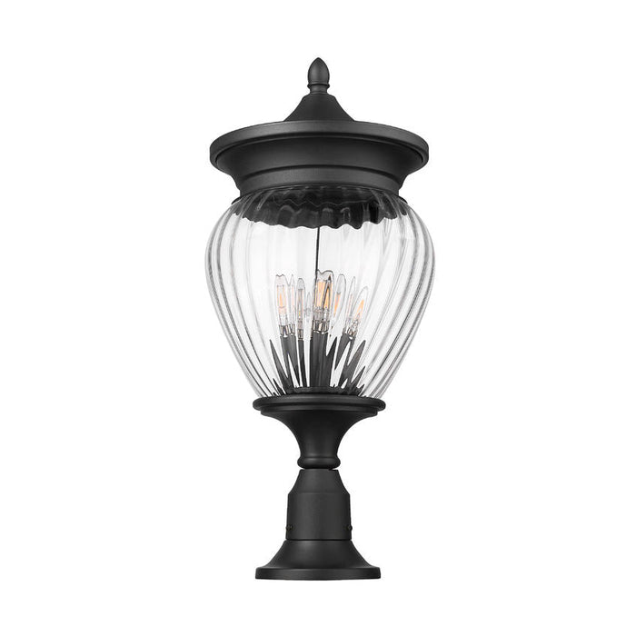 Z-Lite Davina Outdoor Pier Mounted Fixture Black 4 Light 5016PHBR-553PM-BK | theLightShop