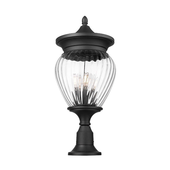 Z-Lite Davina Outdoor Pier Mounted Fixture Black 4 Light 5016PHBR-553PM-BK | theLightShop