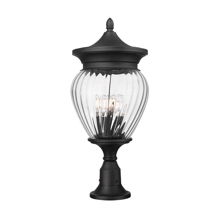 Z-Lite Davina Outdoor Pier Mounted Fixture Black 4 Light 5016PHBR-553PM-BK | theLightShop