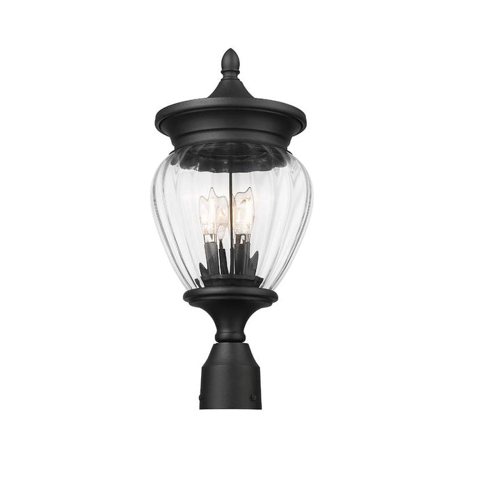 Z-Lite Davina Outdoor Post Mount Fixture Black 3 Light 5016PHMR-BK | theLightShop