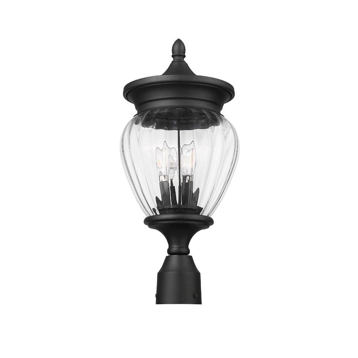 Z-Lite Davina Outdoor Post Mount Fixture Black 3 Light 5016PHMR-BK | theLightShop