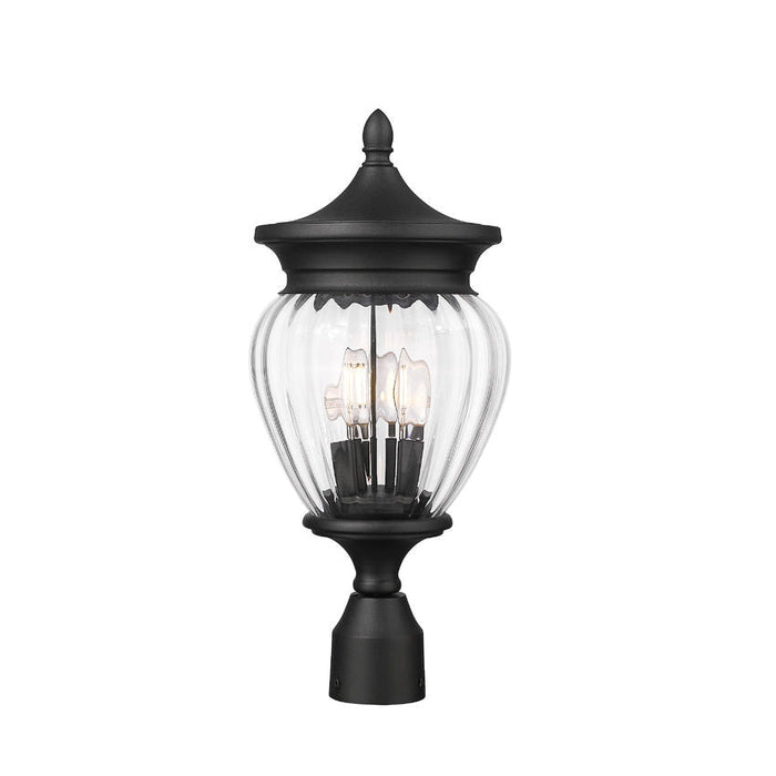 Z-Lite Davina Outdoor Post Mount Fixture Black 3 Light 5016PHMR-BK | theLightShop