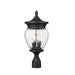 Z-Lite Davina Outdoor Post Mount Fixture Black 3 Light 5016PHMR-BK | theLightShop