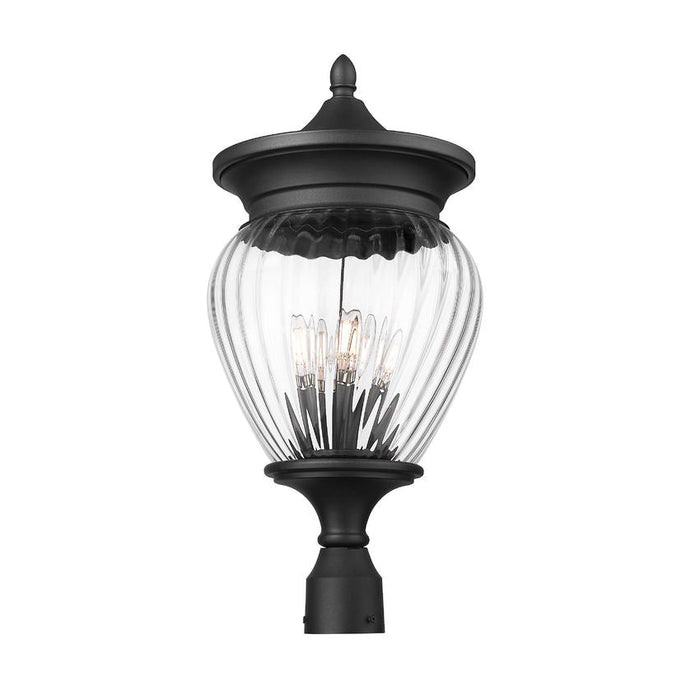Z-Lite Davina Outdoor Post Mount Fixture Black 4 Light 5016PHBR-BK | theLightShop