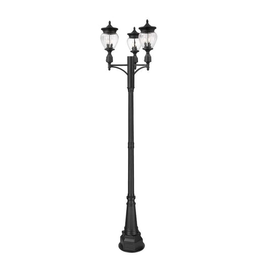 Z-Lite Davina Outdoor Post Mounted Fixture Black 3 Light 5016PHMR-3-564P-BK | theLightShop