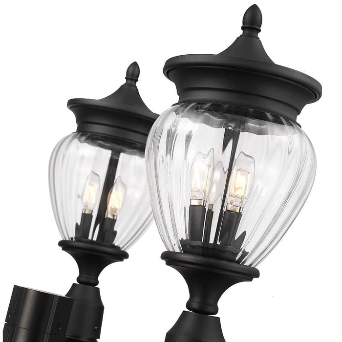 Z-Lite Davina Outdoor Post Mounted Fixture Black 3 Light 5016PHMR-3-564P-BK | theLightShop