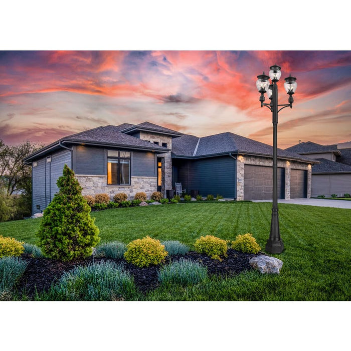 Z-Lite Davina Outdoor Post Mounted Fixture Black 3 Light 5016PHMR-4-564P-BK | theLightShop