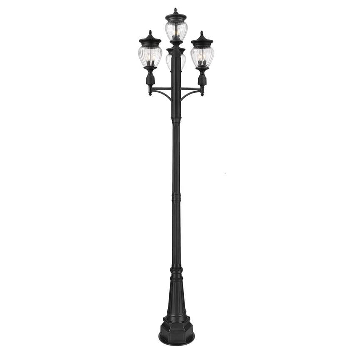 Z-Lite Davina Outdoor Post Mounted Fixture Black 3 Light 5016PHMR-4-564P-BK | theLightShop