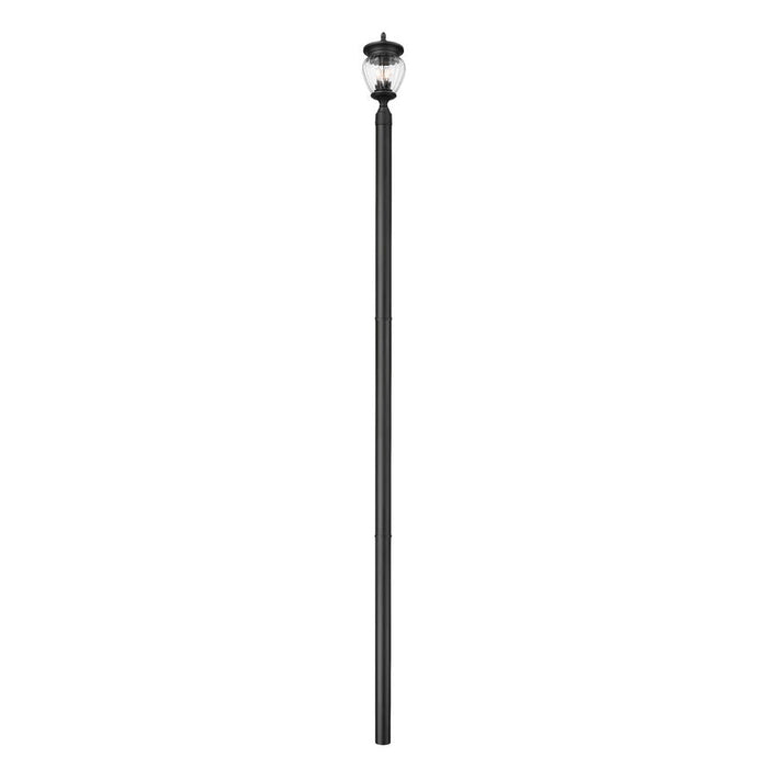 Z-Lite Davina Outdoor Post Mounted Fixture Black 3 Light 5016PHMR-5009P120-BK | theLightShop