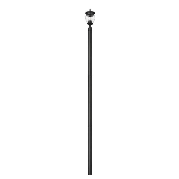 Z-Lite Davina Outdoor Post Mounted Fixture Black 3 Light 5016PHMR-5009P120-BK | theLightShop