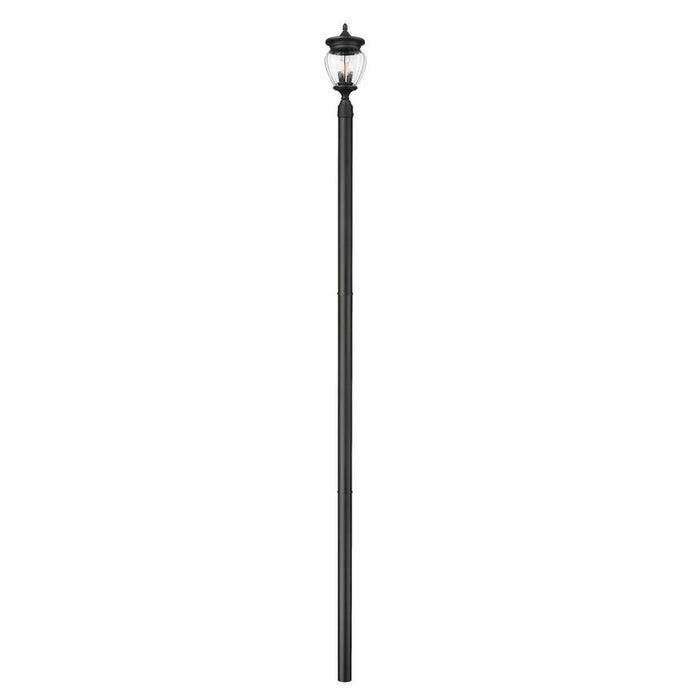 Z-Lite Davina Outdoor Post Mounted Fixture Black 3 Light 5016PHMR-5009P120-BK | theLightShop