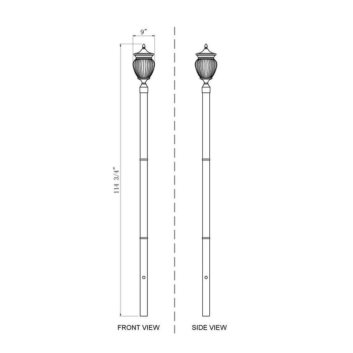 Z-Lite Davina Outdoor Post Mounted Fixture Black 3 Light 5016PHMR-5009P96-BK | theLightShop