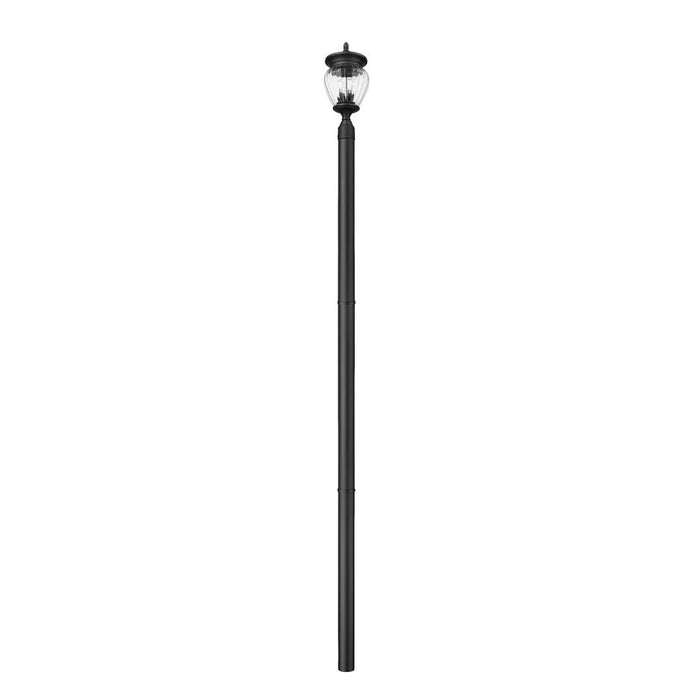 Z-Lite Davina Outdoor Post Mounted Fixture Black 3 Light 5016PHMR-5009P96-BK | theLightShop