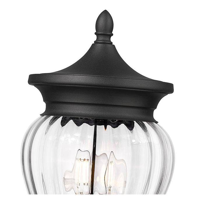 Z-Lite Davina Outdoor Post Mounted Fixture Black 3 Light 5016PHMR-5009P96-BK | theLightShop