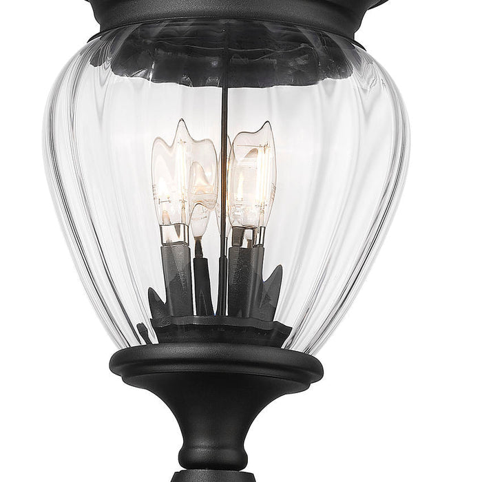 Z-Lite Davina Outdoor Post Mounted Fixture Black 3 Light 5016PHMR-5011P-BK | theLightShop