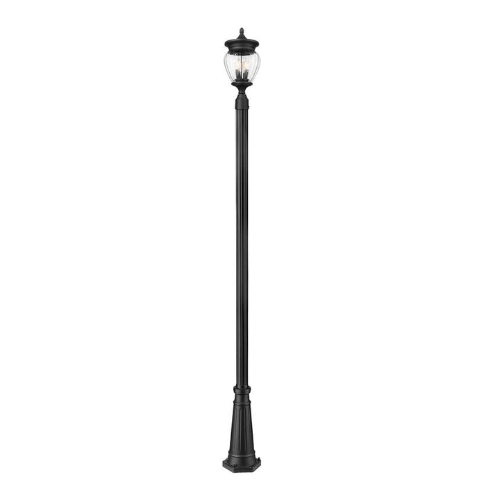 Z-Lite Davina Outdoor Post Mounted Fixture Black 3 Light 5016PHMR-5011P-BK | theLightShop