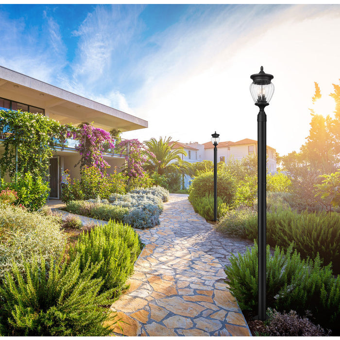 Z-Lite Davina Outdoor Post Mounted Fixture Black 3 Light 5016PHMR-5012P-BK | theLightShop